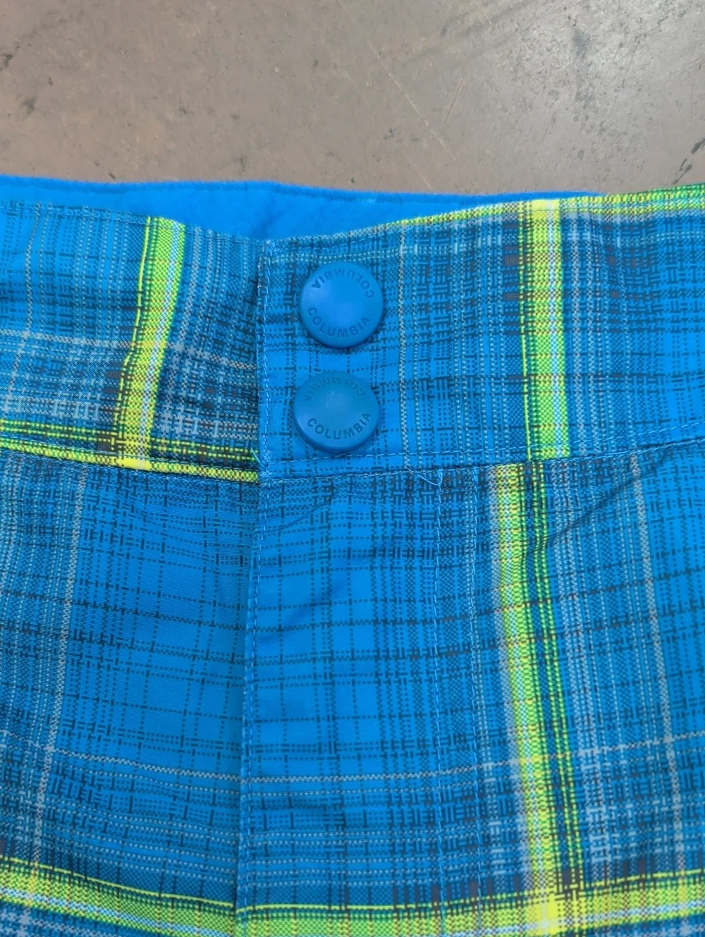 Men's Columbia Swim Shorts Plaid 32W 11L